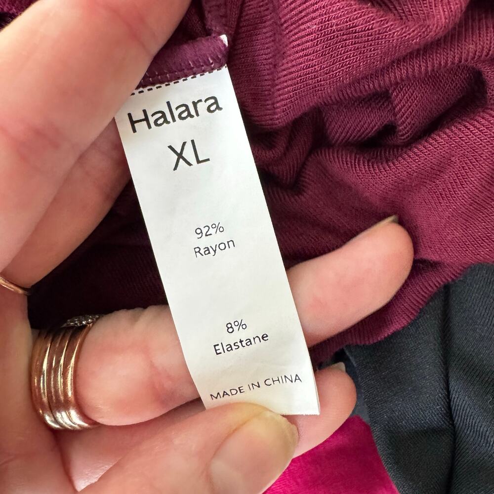 HALARA Set of (2) Ribbed Henley Neck Long Sleeve Slim Casual T-Shirt Size XL - Picture 8 of 9